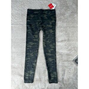 SPANX Look at Me Now Leggings Womens Medium Green Camo Cropped,NEW